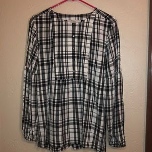 A black and white LOFT blouse